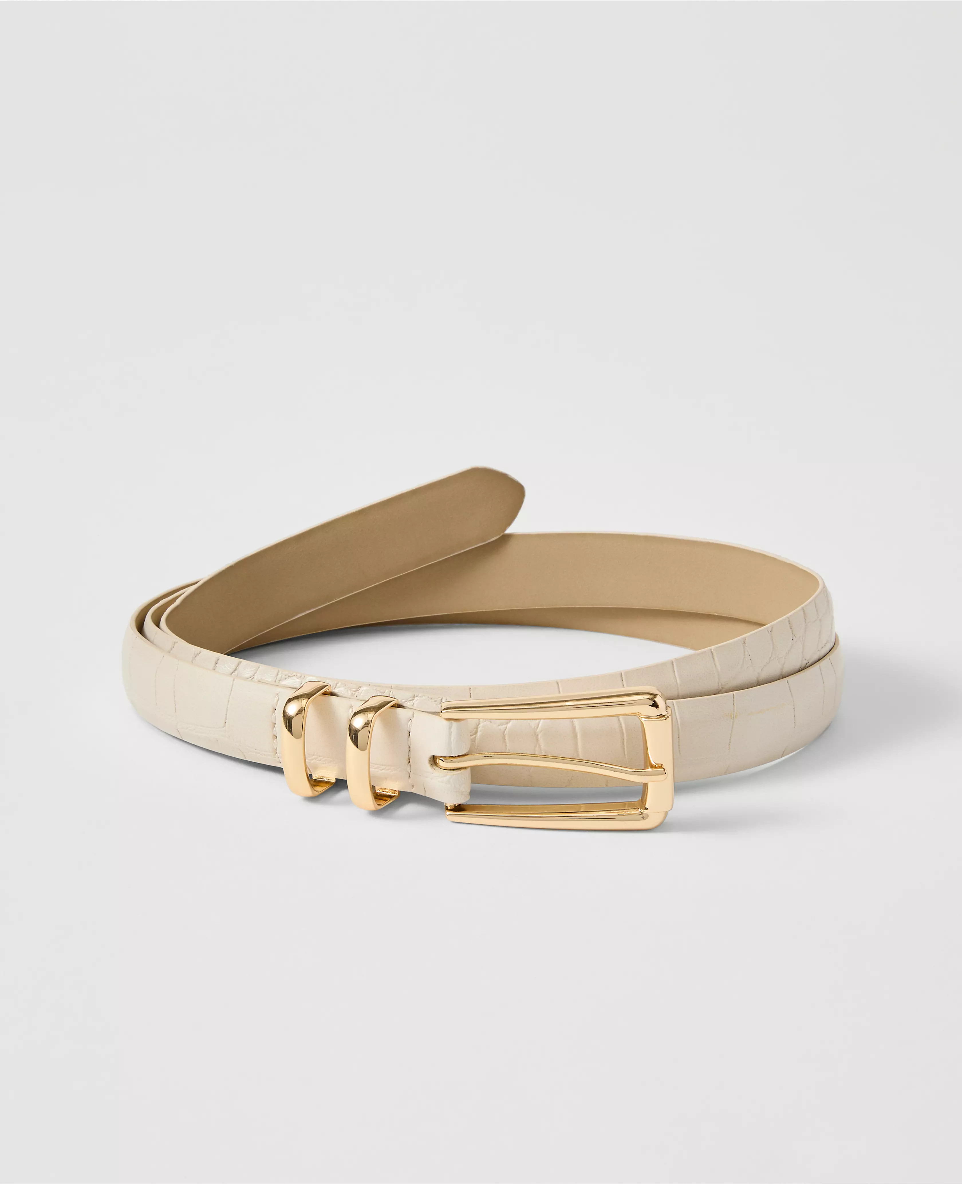 Croco Rectangle Buckle Belt | Ann Taylor