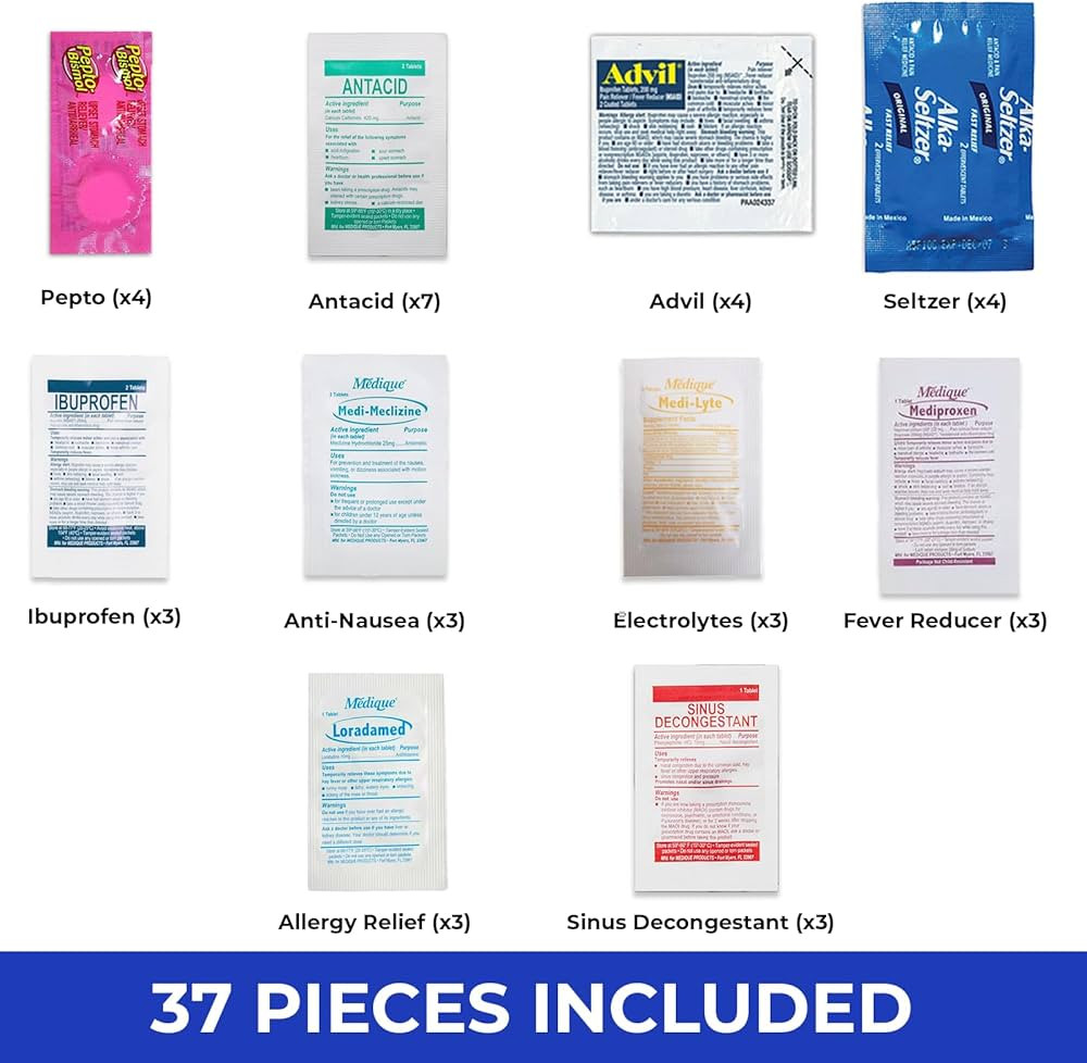 Travel Essentials Medicine Variety Pack with Travel RX Kit & Travel Medicine Kit for Travel, Camp... | Amazon (US)