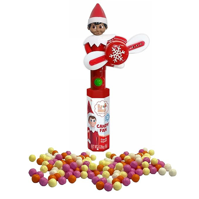 Light Up Christmas Elf Fanimation Animated Fan Toy with Candy Stocking Stuffer for Kids (Dark) | Amazon (US)