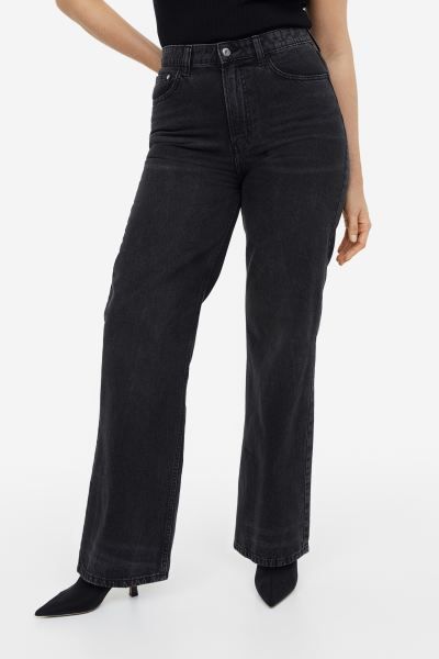 Wide Ultra High Jeans - Black - Ladies | H&M GB | H&M (UK, MY, IN, SG, PH, TW, HK)