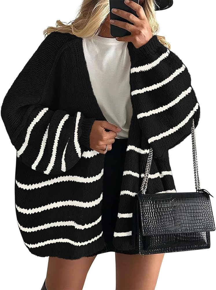 Cardigan Sweaters for Women Oversized Open Front Chunky Knit Cardigans Lightweight Lantern Long S... | Amazon (US)