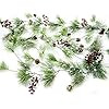 CraftMore Winter Smokey Pine Christmas Garland with Snow, Berries and Pine Cones | Amazon (US)