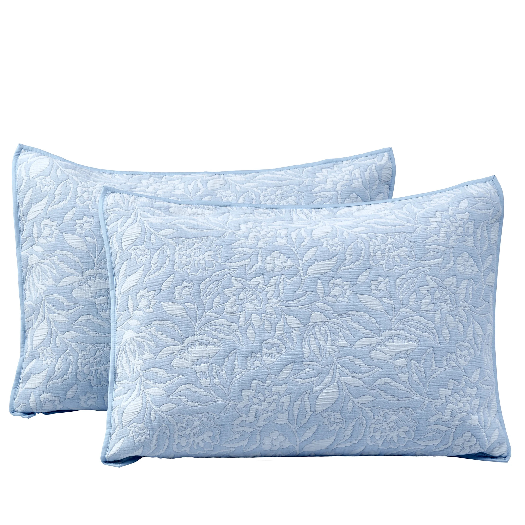 Better Homes & Gardens Blue Floral Matelasse Pillow Shams, King (2 Count) | Walmart (US)