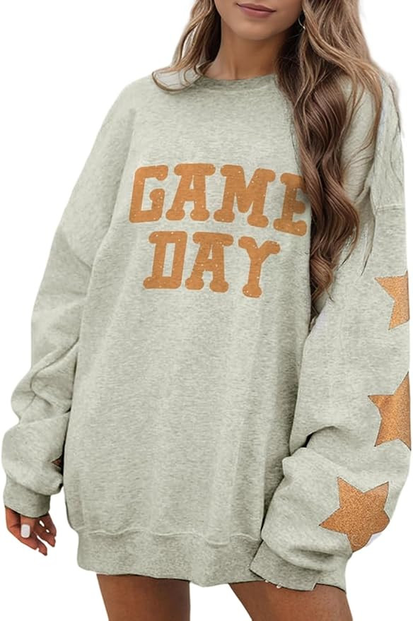 Ecosunny Women's Casual Holiday Mardi Gras Sweatshirt Sequin Print Round Neck Long Sleeve Loose P... | Amazon (US)