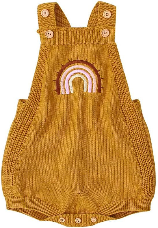 Spring Knit Romper 0-18 Months Infant Toddler Newborn Baby Kids Girl Boy Child Rainbow Straps Jum... | Amazon (US)