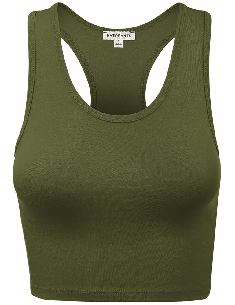 Women Sleeveless Racerback Crop Camisole Tank Tops Cotton Basic Shirts | Amazon (US)
