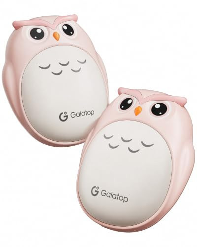 Gaiatop Rechargeable Hand Warmers 2 Pack, Owl Reusable Handwarmers, Pink | Amazon (US)