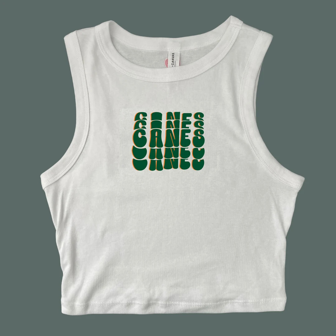 Retro Green Canes Tailgate Tops, University of Miami Y2K Baby Tee, Trendy College Clothes, Game D... | Etsy (US)