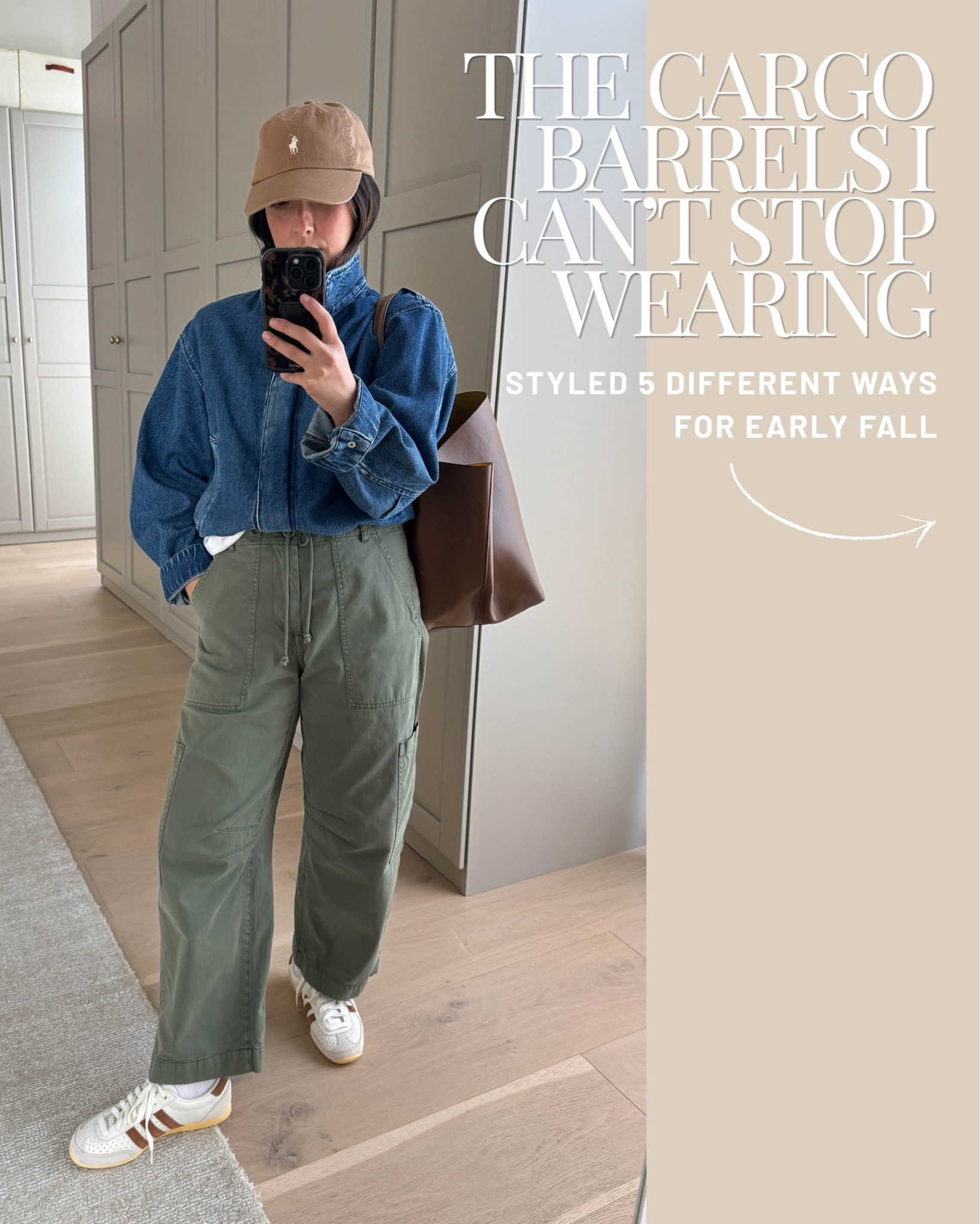 These cargo pants are just so effortlessly cool. Love this fit. I took my larger size in the green, you can easily wear your true size (these are a bit big). Brown runs smaller - I’d size up or go with your larger size. 

Look 1:
Madewell jacket small 
Madewell tee xs 
Pistola cargos petite 25 
Adidas sneakers 5 
Mansur Gavriel tote - color Is sold out. 
Polo Ralph Lauren cap

Look 2:
Gap big shirt petite xs 
Gap sweater petite small 
Pistola cargos 25 petite 
Reformation flats 5 
Quince bag small 
Celine sunglasses 
Electric Picks earrings 
Dorsey James necklace 15”

Look 3:
Gap sweater petite small 
Everlane tee medium 
Pistola cargo petite 25 - size up (going to try regular 25)
Reformation flats 5 
Quince bucket small 

Look 4:
Le Bop tee medium 
Pistola pants petite 25 
Loeffler Randall flats 5.5 
Mansur Gavriel tote - color is old

Look 5:
Gap big shirt petite xs - exchanging to try the petite small
Pistola cargos petite 25 
Reformation flats 5 
Quince bucket bag small

#LTKmomlife #LTKPetite