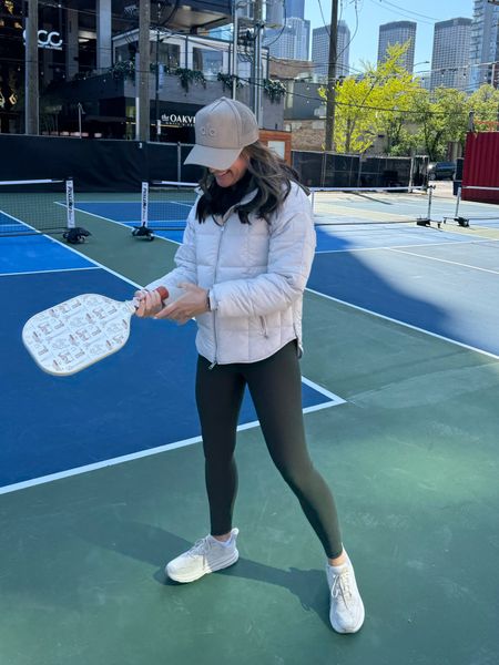 Pickleball outfit- size down in the fleece leggings! Everything else is TTS. Love this little athletic jacket. Packs well too!

#LTKActive #LTKfitness