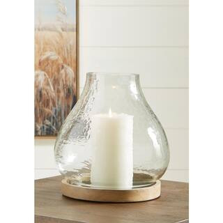 Signature DESIGN BY ASHLEY Adalisen Clear Glass Hurricane Candle Holder A2000679 - The Home Depot | The Home Depot