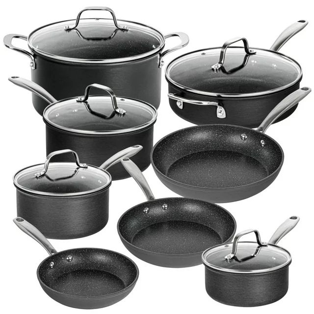 Granite Stone Pro Hard Anodized Pots and Pans 13 Pcs Premium Cookware Set with Ultimate Nonstick ... | Walmart (US)
