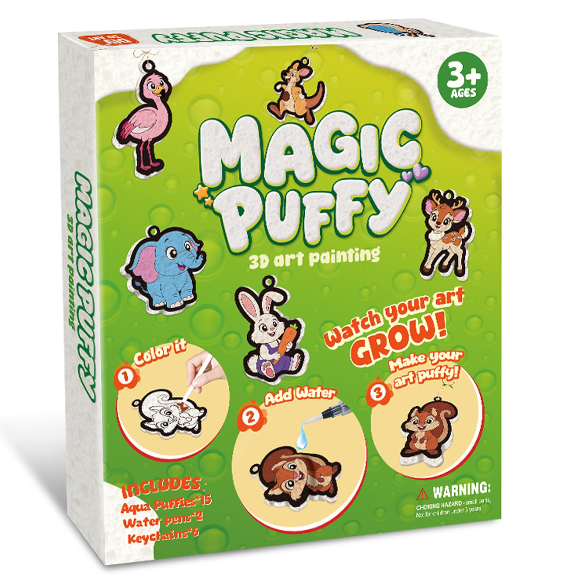 Magic Foam Texture Painting Kit - 3D Art Craft Aqua Puffs Paint Kit, 15 Mess-Free Paint by Number Craft for Kids | Amazon (US)