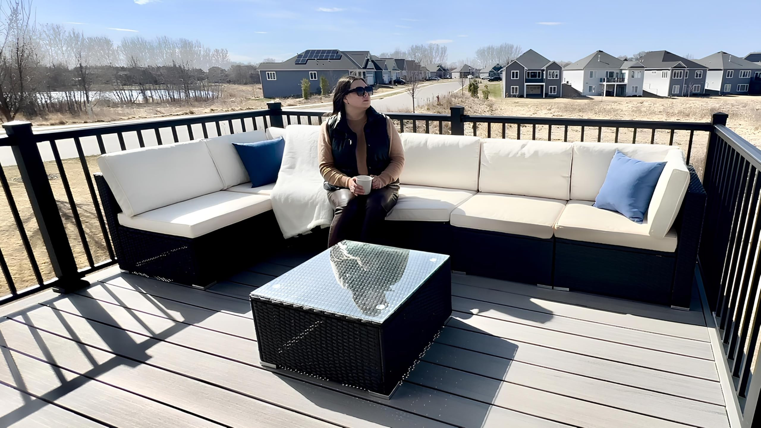 YITAHOME 7 Pieces Patio Furniture Set, Sectional Sofa PE Rattan Wicker Conversation Set Outside Couch with Table and Cushions for Porch Garden Backyard Balcony | Amazon (US)