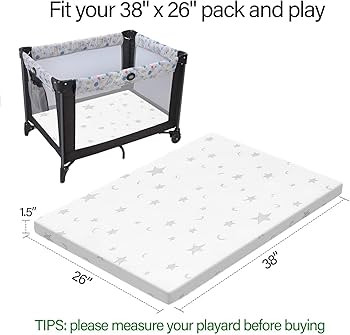 Pack and Play Mattress Pad 38"x26"x1.5" for Playpen and Playard, Soft & Breathable Waterproof Cov... | Amazon (US)
