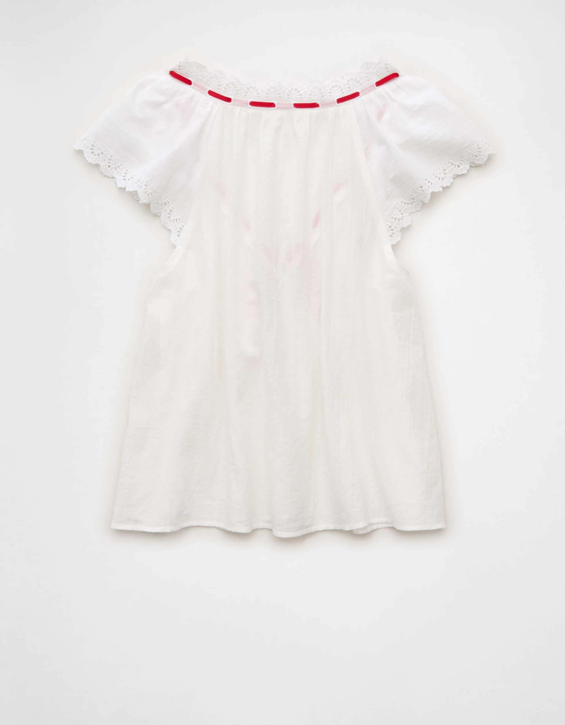 AE Short-Sleeve Ribbon Blouse | American Eagle Outfitters (US & CA)