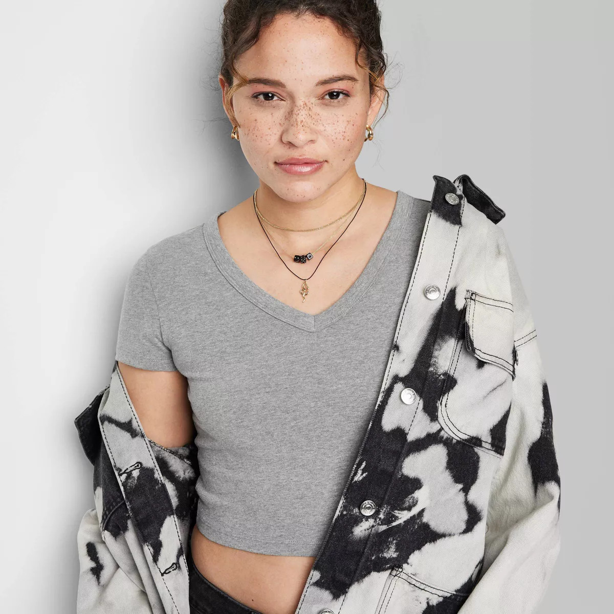 Women's Short Sleeve V-Neck Cropped T-Shirt - Wild Fable™ | Target