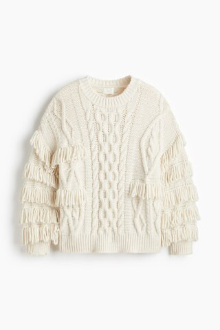 H & M - Sweater with Fringe - Beige | H&M (US + CA)