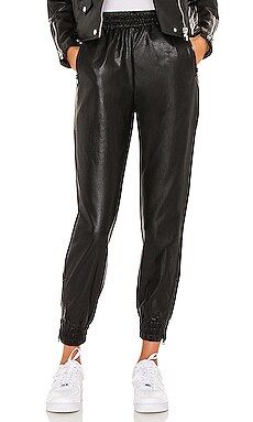 SUPERDOWN Rinah Leather Jogger Pant in Black from Revolve.com | Revolve Clothing (Global)