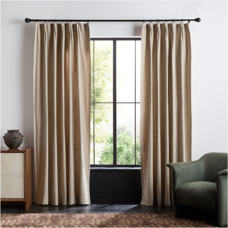 French Pleat Natural Taupe Linen Blend Window Curtain Panel 48"x84" by Jeremiah Brent | Crate & B... | Crate & Barrel