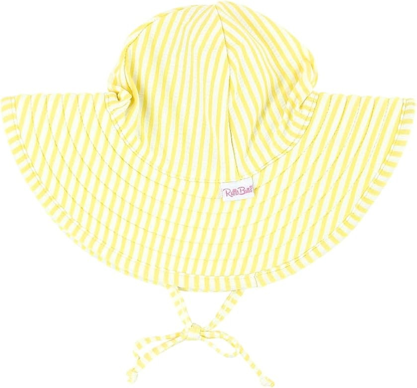 RuffleButts® Baby/Toddler Girls UPF 50+ Sun Protective Wide Brim Swimwear Sun Hat | Amazon (US)