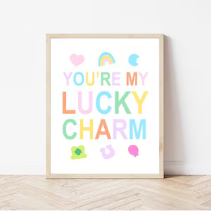 You're my lucky charm print, St Patricks Day printable art, St Patricks day decor, kids wall art,... | Etsy (US)