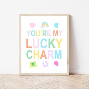 You're my lucky charm print, St Patricks Day printable art, St Patricks day decor, kids wall art,... | Etsy (US)