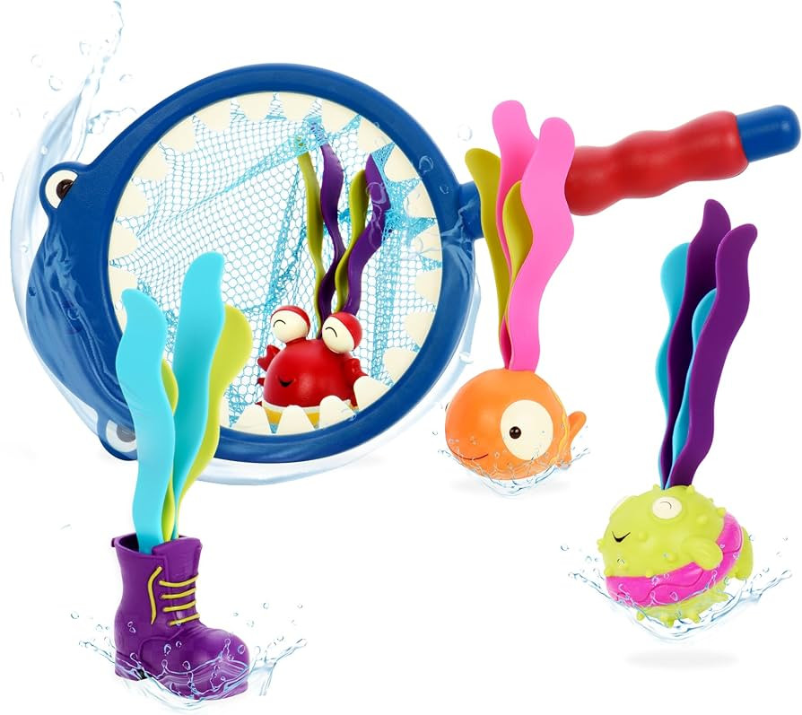B. toys \u2013 Shark Scoop Diving Pool Playset with Finley & 4 Snacks \u2013 Encourages Active Pl... | Amazon (US)