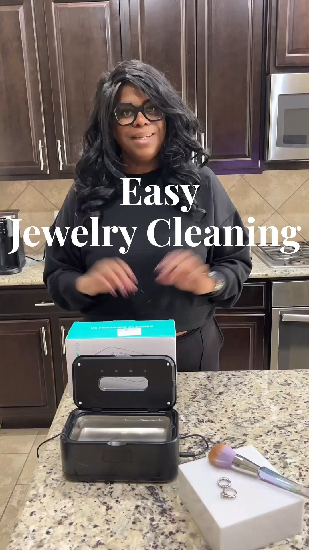 Cleaning jewelry at home is easy with this ultrasonic jewelry cleaner.

Cleans jewelry, glasses, small makeup brushes and even dentures.

Comment SHOP below to receive a DM with the link to this post on my LTK ⬇ https://liketk.it/61tOF #ltkbeauty #ltkgrwm #ltkselfcare