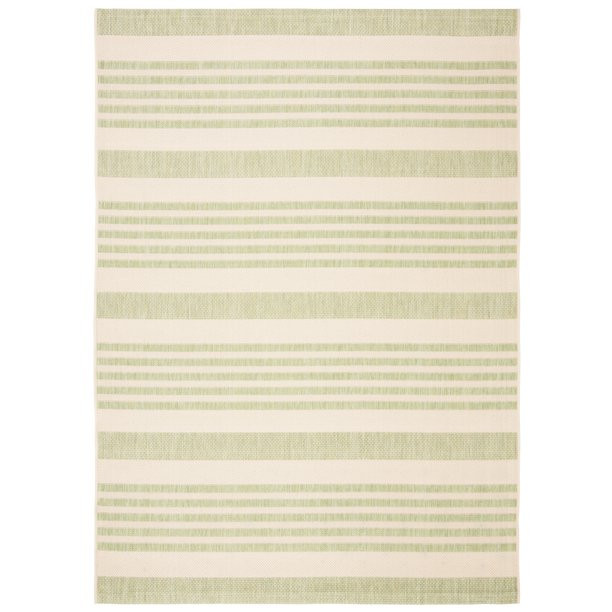 SAFAVIEH Courtyard Caroline Striped Indoor/Outdoor Area Rug, 5'3" x 7'7", Beige/Sweet Pea | Walmart (US)