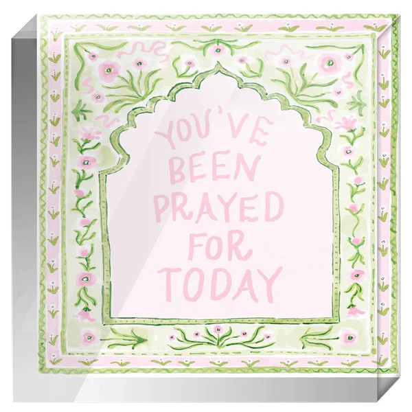 Prayed For Today, Pink Acrylic Block | Evelyn Henson