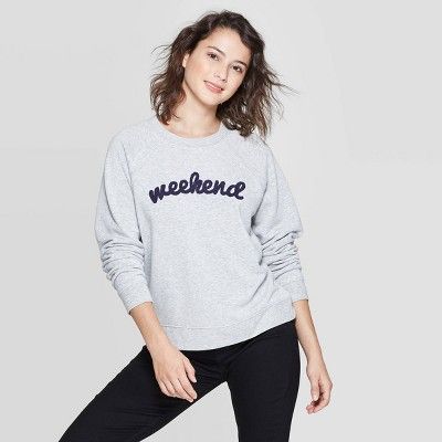 Women's Weekend Sweatshirt - Grayson Threads (Juniors') - Athletic Heather | Target