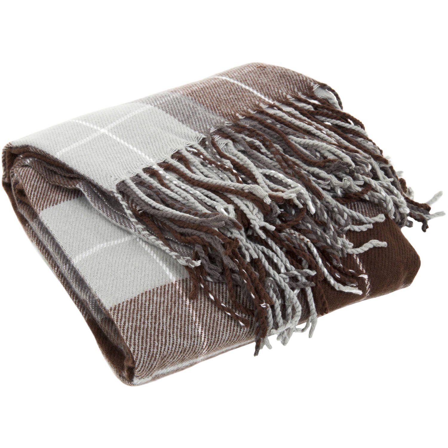 Somerset Home Cashmere-Like Blanket Throw - Brown - Walmart.com | Walmart (US)