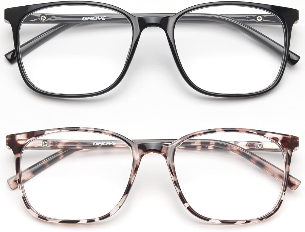 Gaoye 2 Pack Blue Light Blocking Glasses Women/Men, Computer Gaming Fake Eyeglasses Anti UV Ray-S... | Amazon (US)