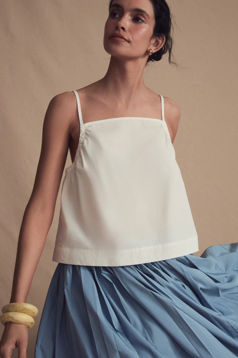 White Cotton Poplin Mandi Top | Tuckernuck (US)