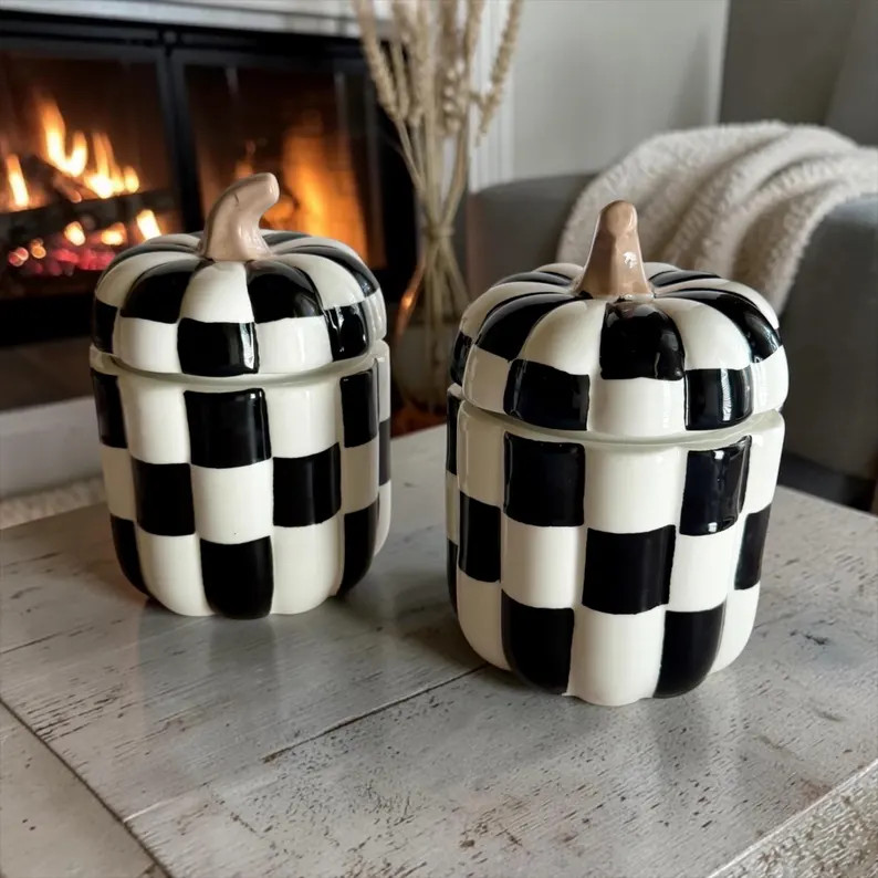Pumpkin with lid \u201cBlack and white\u201d | Etsy (Global)