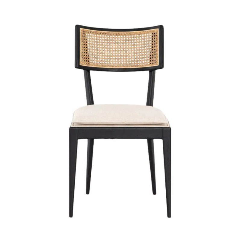 Viergeline Rattan Back Side Chair with Wood Frame (Set of 2) | Wayfair North America