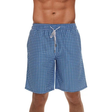 Whiskey and Oak Men s Bathing Suit Swim Trunks (Small Navy - Gingham) | Walmart (US)