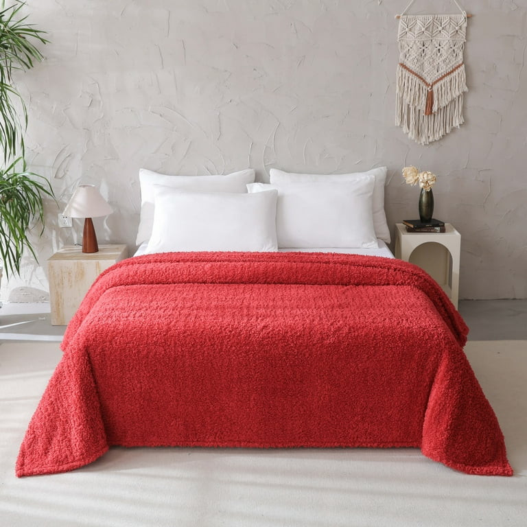 Mainstays Faux Shearling Blanket, Dk. Red, King 102"X90", for Adult | Walmart (US)