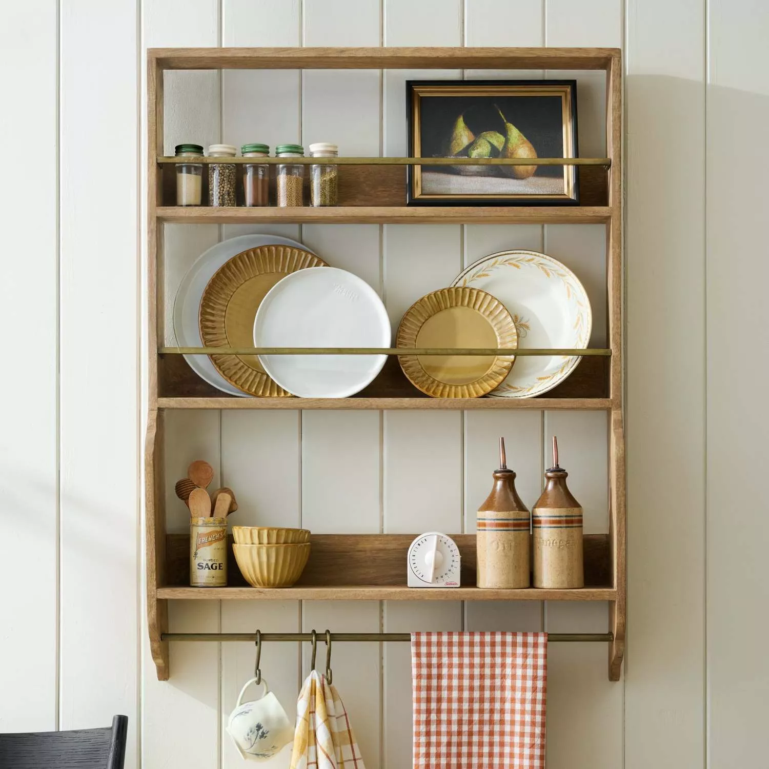 Hannon Wood and Brass Display Shelf - Magnolia