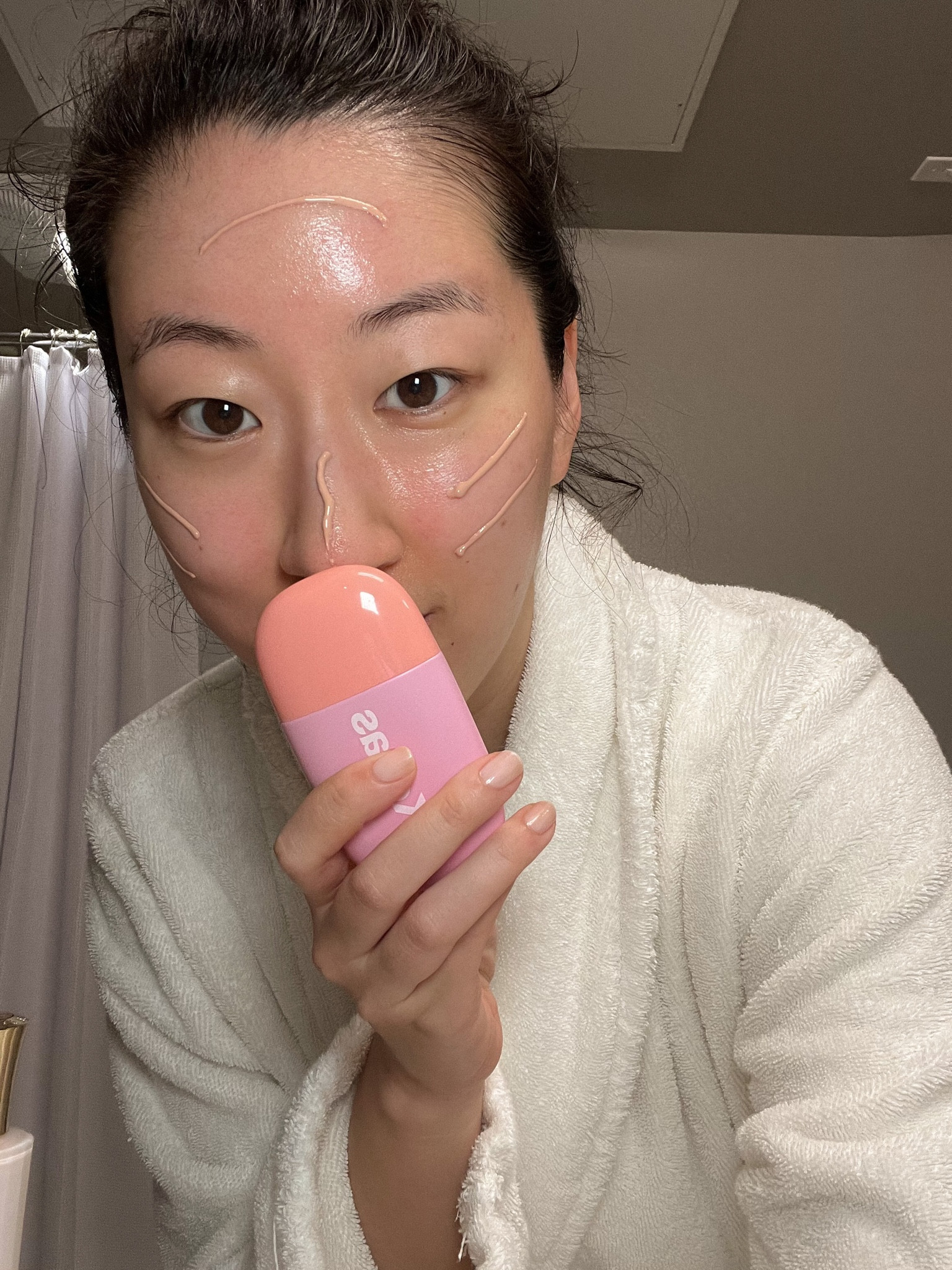 The new Kosas DreamBeam mineral sunscreen! 40 SPF and a great makeup base - very hydrating (the tiniest bit greasy when first applying but absorbs within 10-20 minutes for a clean, weightless finish). 