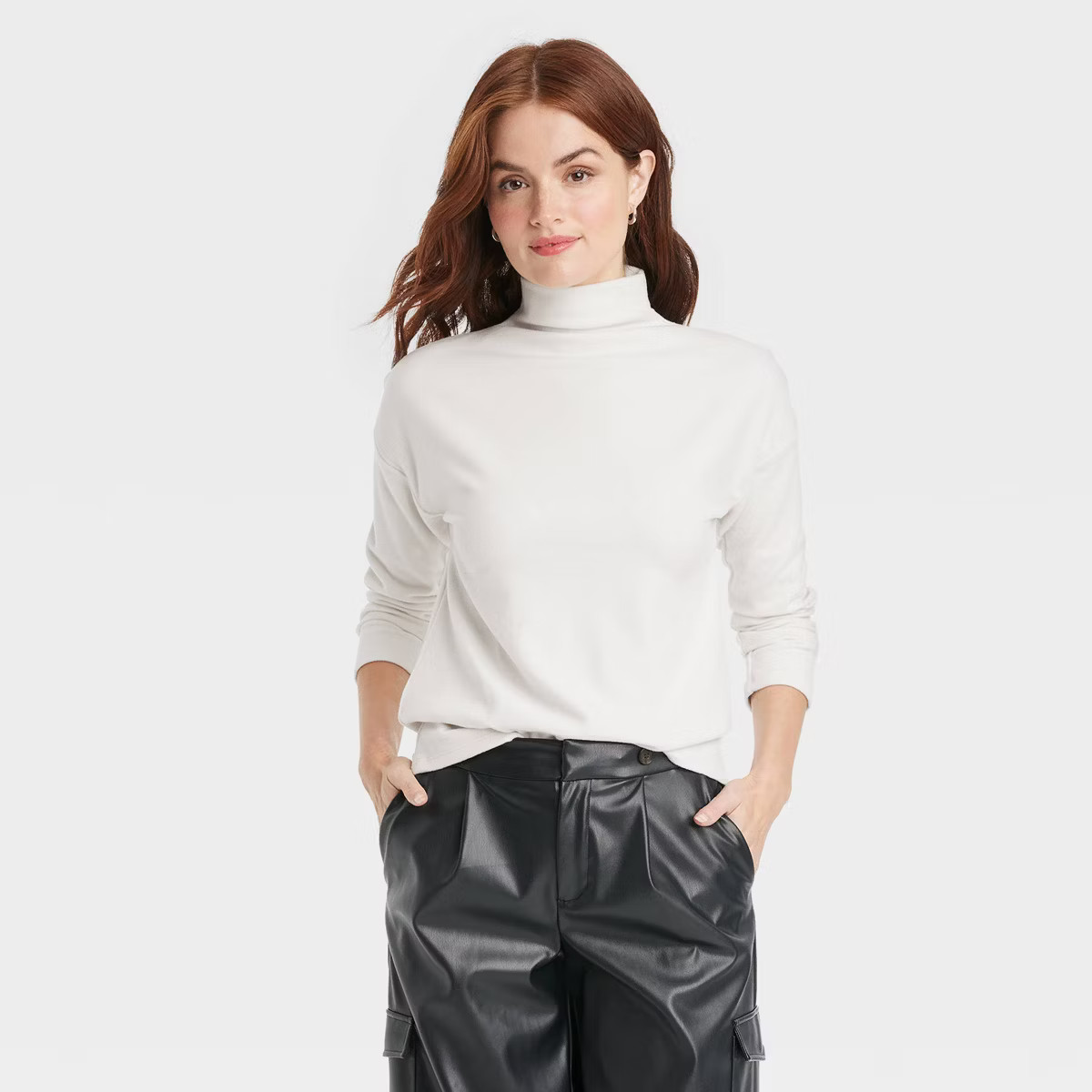 Women's Long Sleeve Mock Turtleneck T-Shirt - A New Day™ | Target