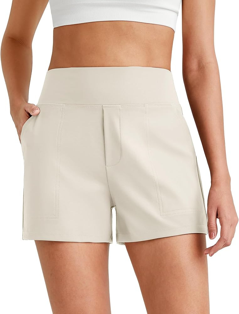 G4Free ShiftReady 3" Dress Shorts for Women High Waisted Comfy Shorts Tailored Trendy Casual Summ... | Amazon (US)