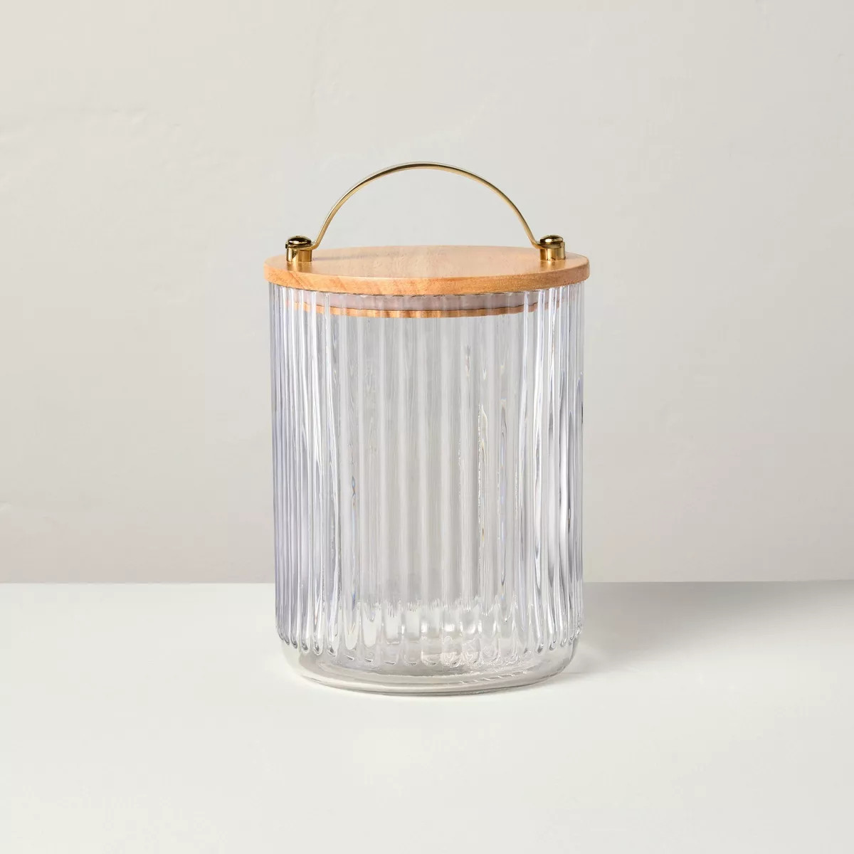 Fluted Glass Storage Canister with Wood Lid - Hearth & Hand™ with Magnolia | Target