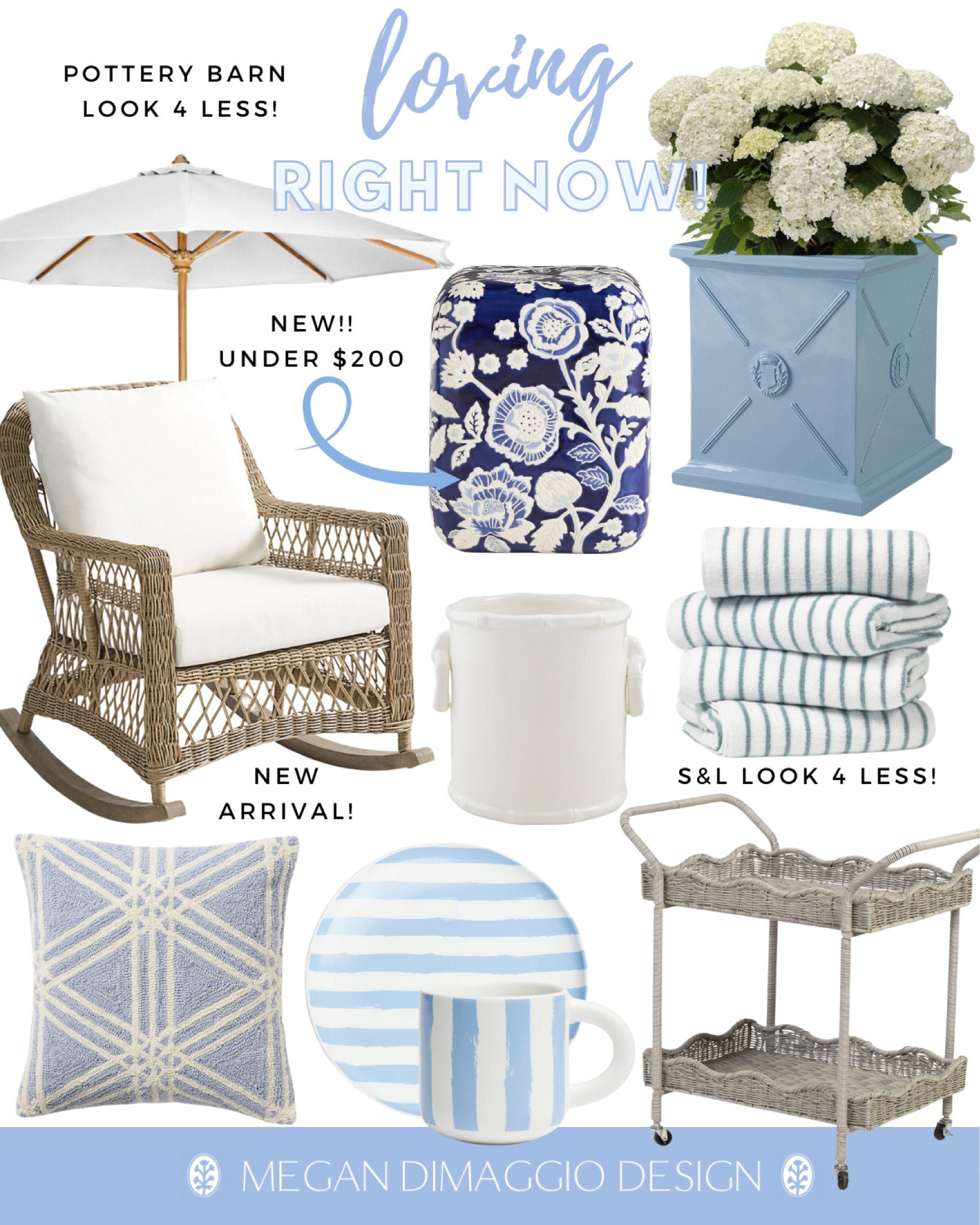 New finds for patio season that I’m LOVING right now!! This teak umbrella is a great Pottery Barn look for less 🙌🏻, really love this new wicker rocking chair for a front porch 😍, and how pretty is this new navy floral outdoor garden stool?! Also love this new blue outdoor planter!! ☀️ even more linked 🫶🏻

#LTKFindsUnder100 #LTKHome #LTKSeasonal