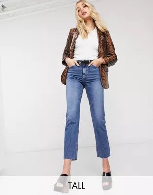 Topshop Tall straight leg jeans in mid wash | ASOS (Global)