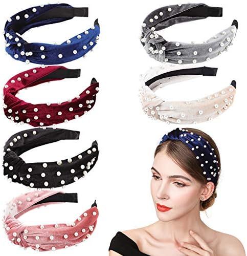 InnoGear Headbands for Women, 6 Pack Velvet Wide Headband Knot Turban Headbands Vintage Hairband wit | Amazon (US)