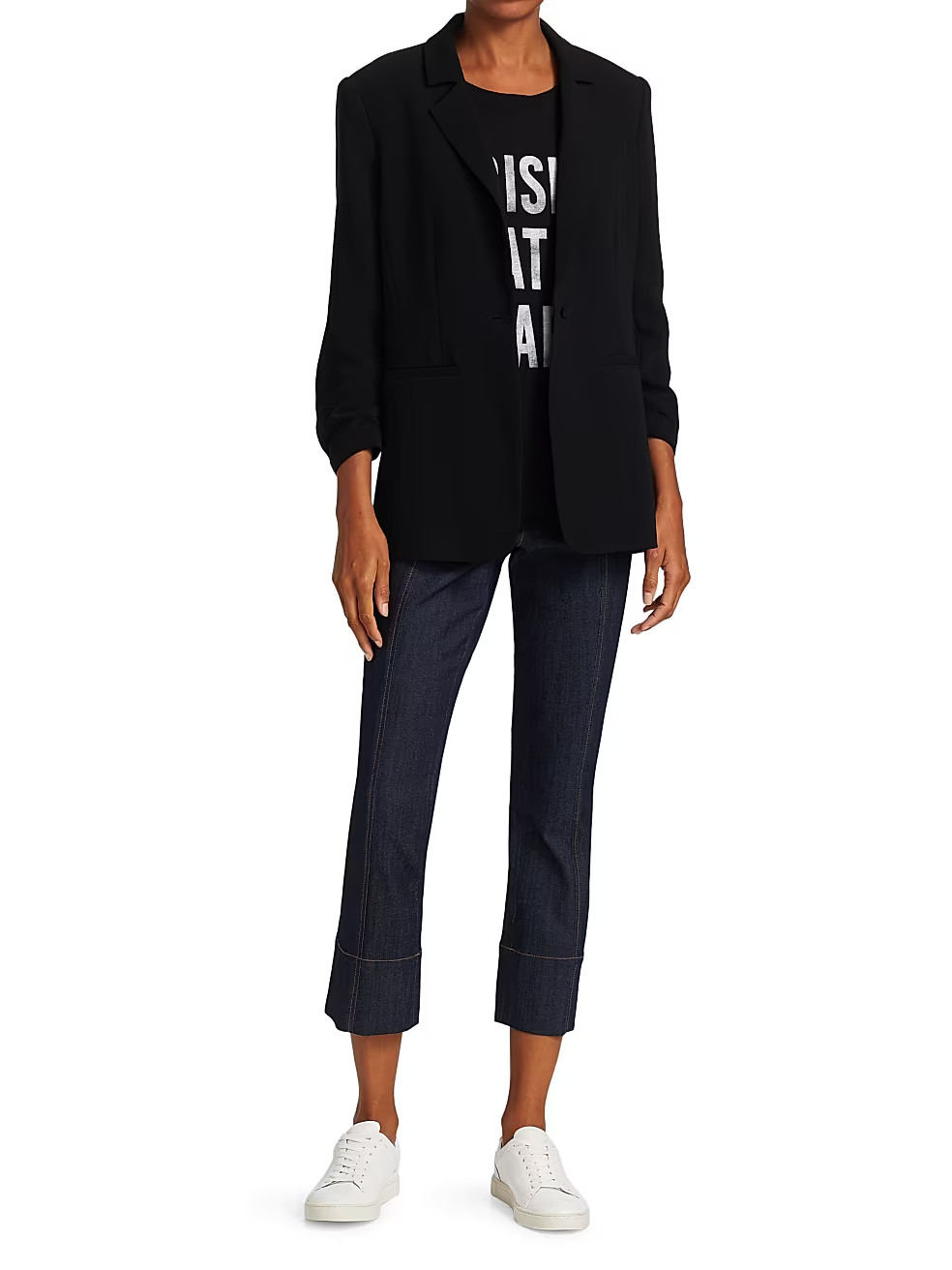 Khloe Crepe Ruched Blazer | Saks Fifth Avenue