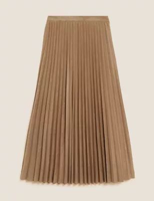 Satin Pleated Midaxi Skirt | Marks & Spencer (UK)