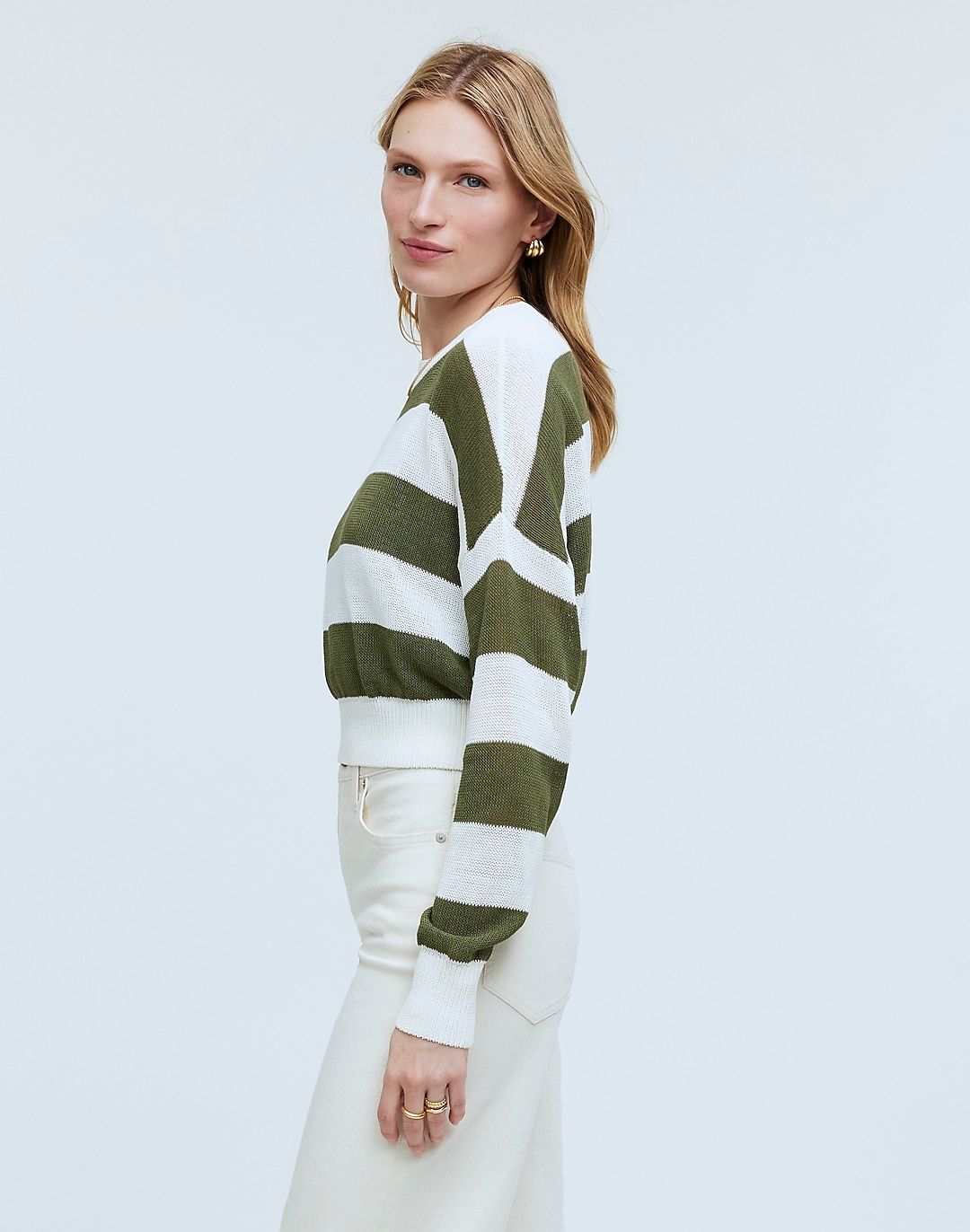 Loose-Knit Crewneck Sweater in Stripe | Madewell